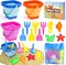 Summer Beach Toys for Kids 3-10, Collapsible Sand Castle Toys for Beach Include 3 Pack Foldable Buckets, Shovels Molds and Storage Mesh Bag, Sandbox Travel Toys for Toddlers Kids